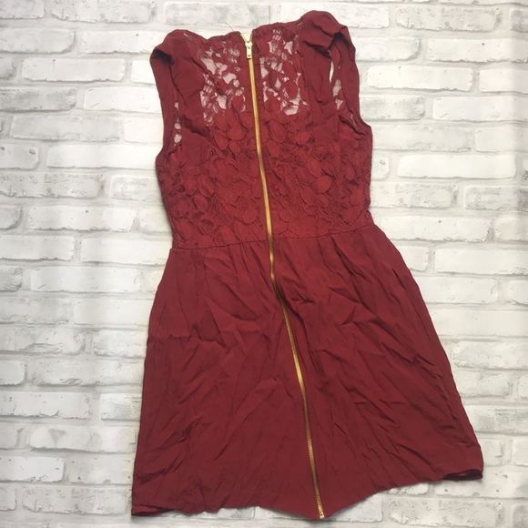 Urban Outfitters Kimchi Blue lacey burgundy mini dress - Picture 6 of 8